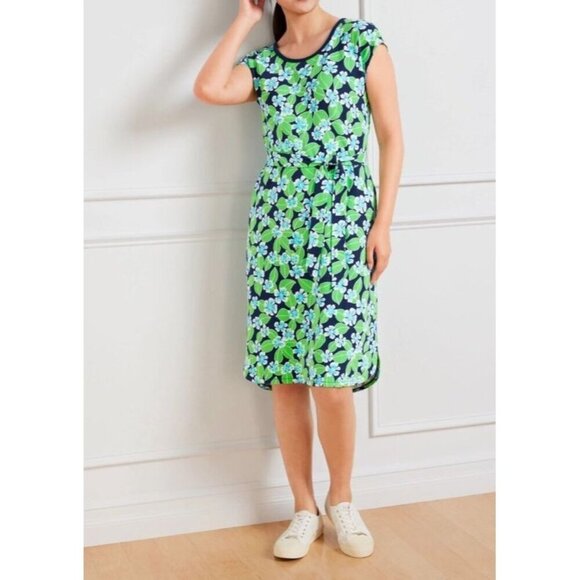 Talbots Dresses & Skirts - NWT Talbots Dress Sz XLPetite Floral Fields Open Back Green Blue 50+ UPF Outdoor